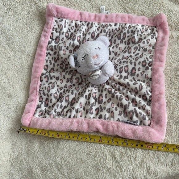 Carter’s White Bear Pink Leopard Print Baby Lovey Security Blanket 13” 2016 - Picture 2 of 5